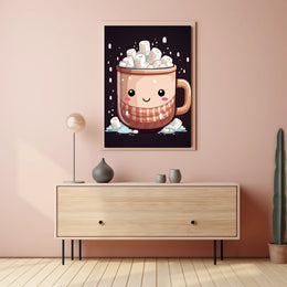 Kawaii Hot Chocolate Mug Illustration Art Poster