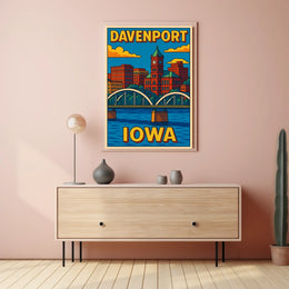 Davenport, Iowa A Vibrant Cityscape Poster