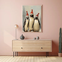 Festive Penguins Trio Poster