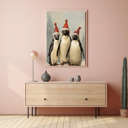 Festive Penguins Trio Poster