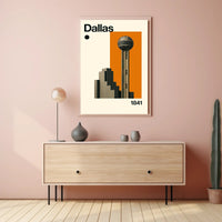 Dallas 1841 Architectural Cityscape Travel Poster