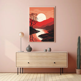 Tranquil Sunset Landscape Poster