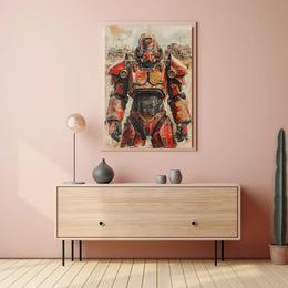 Retro Futuristic Warrior Poster PosterGoat