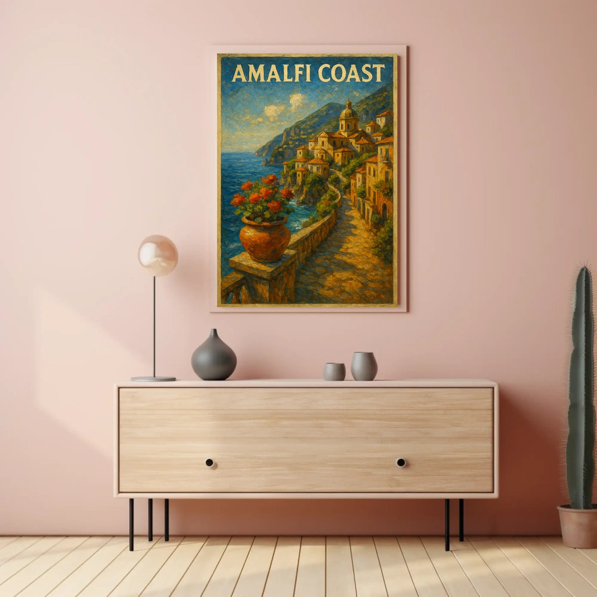 Amalfi Coast Poster Wall Art Scenic Coastal Decor Print