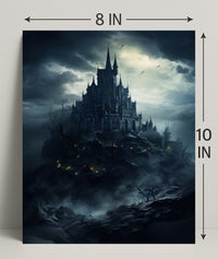 Mysterious Castle On A Stormy Night Poster