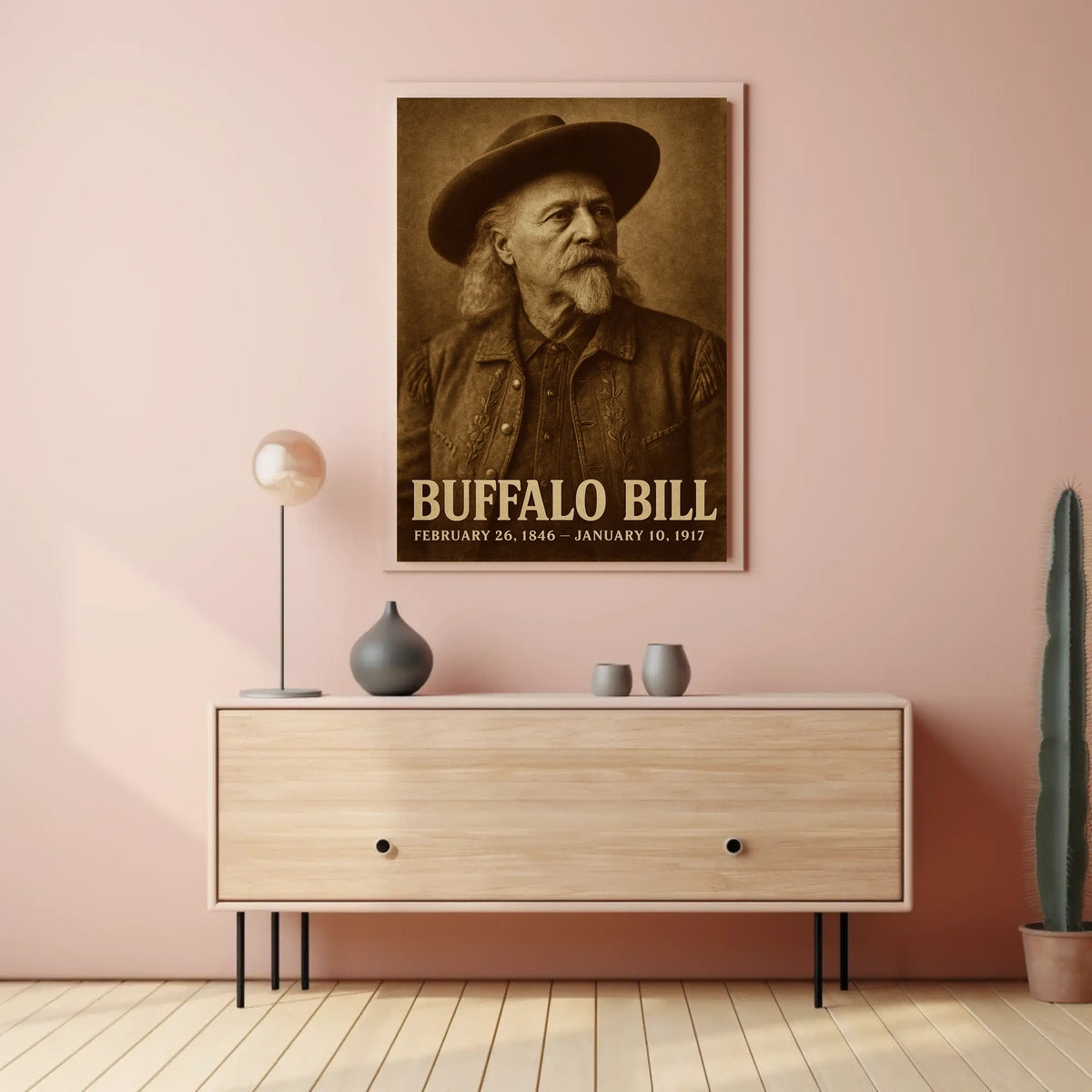 Buffalo Bill Portrait from American Old West Cultural Poster