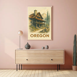 Oregon Mountain Lodge Poster