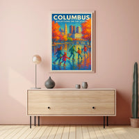Columbus Reflections On The Scioto Poster