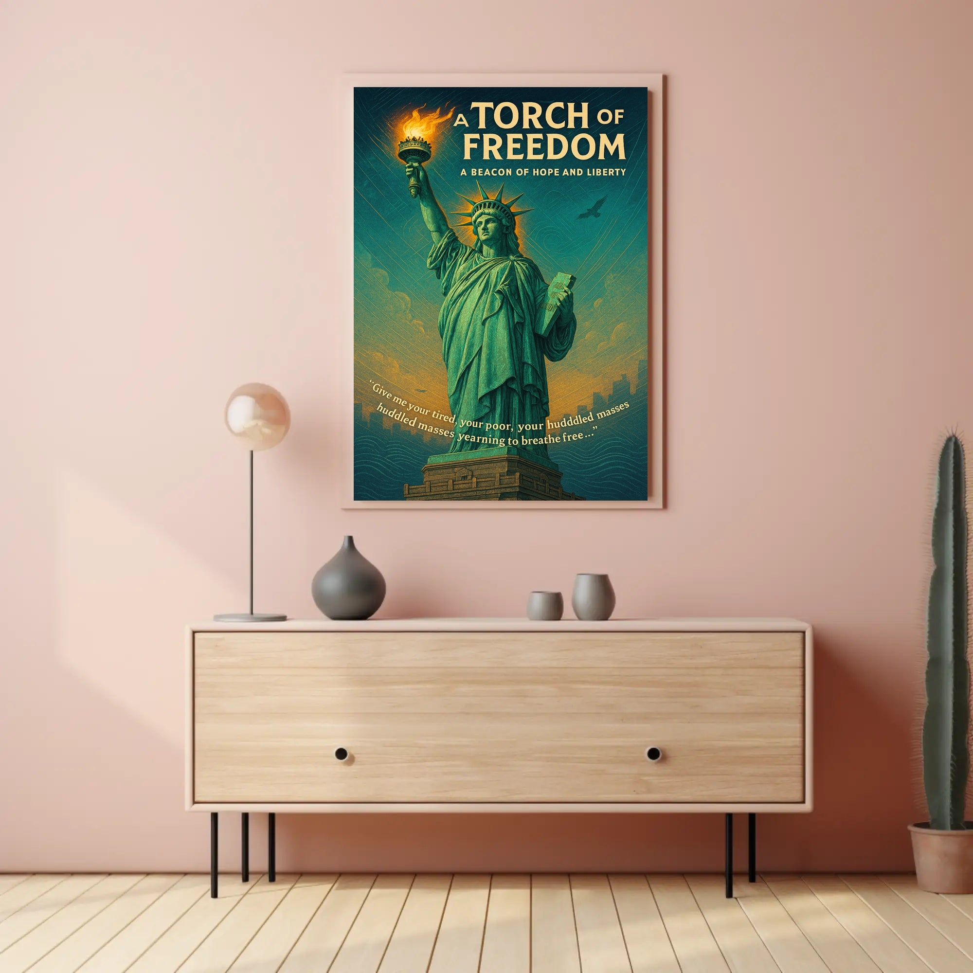 Statue of Liberty Vintage Art, Motivational or Quote Poster