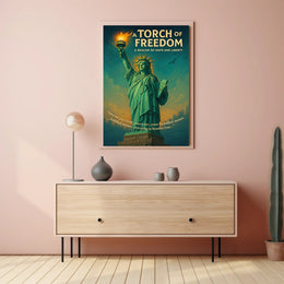 Statue of Liberty Vintage Art, Motivational or Quote Poster