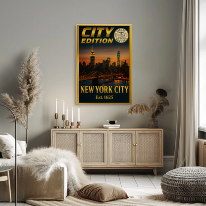 New York City Skyline City Edition Travel Poster
