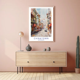 San Francisco Chinatown Vibrant Scene Travel Poster PosterGoat