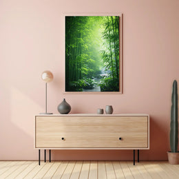 Enchanting Bamboo Grove in East Asian Heritage Poster