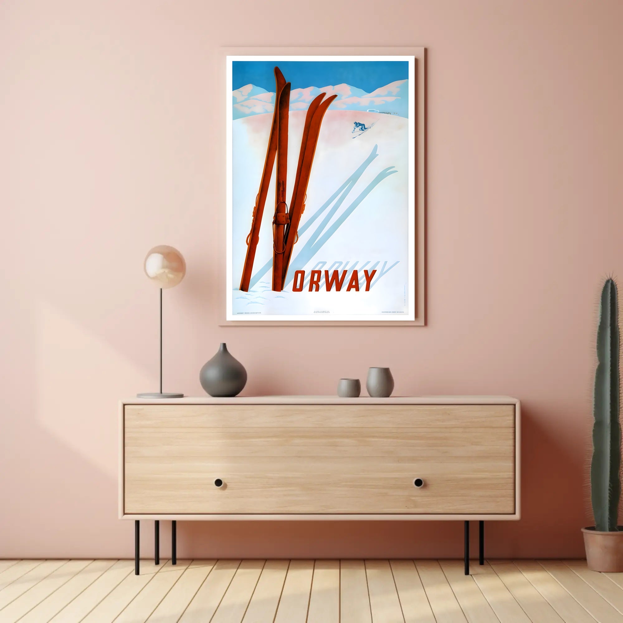 Norwegian Winter Ski Adventure Vintage Travel Poster PosterGoat