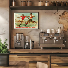 Dynamic Vintage Football Match Scene Poster