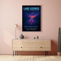 Lake George Vintage Twilight Poster: Serene Scenic Beauty
