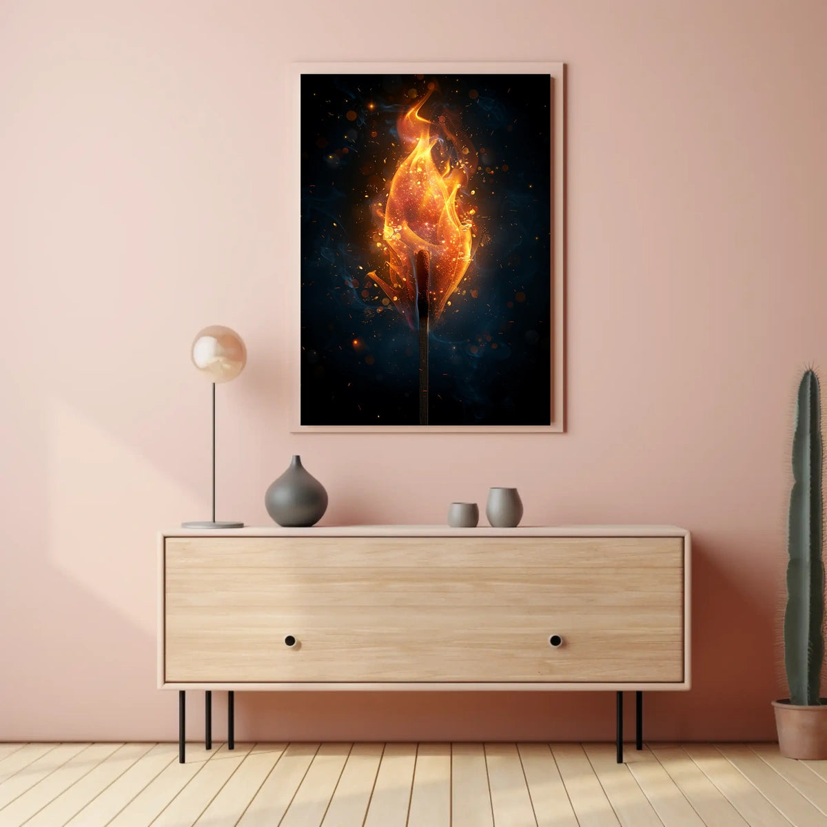 Ignite Your Space: Surreal Fire Art Poster