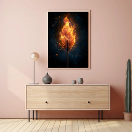 Ignite Your Space: Surreal Fire Art Poster