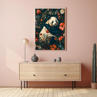 Peaceful Panda in a Botanical Wonderland Animal Poster