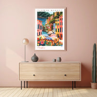 Portofino Flower Market Poster PosterGoat