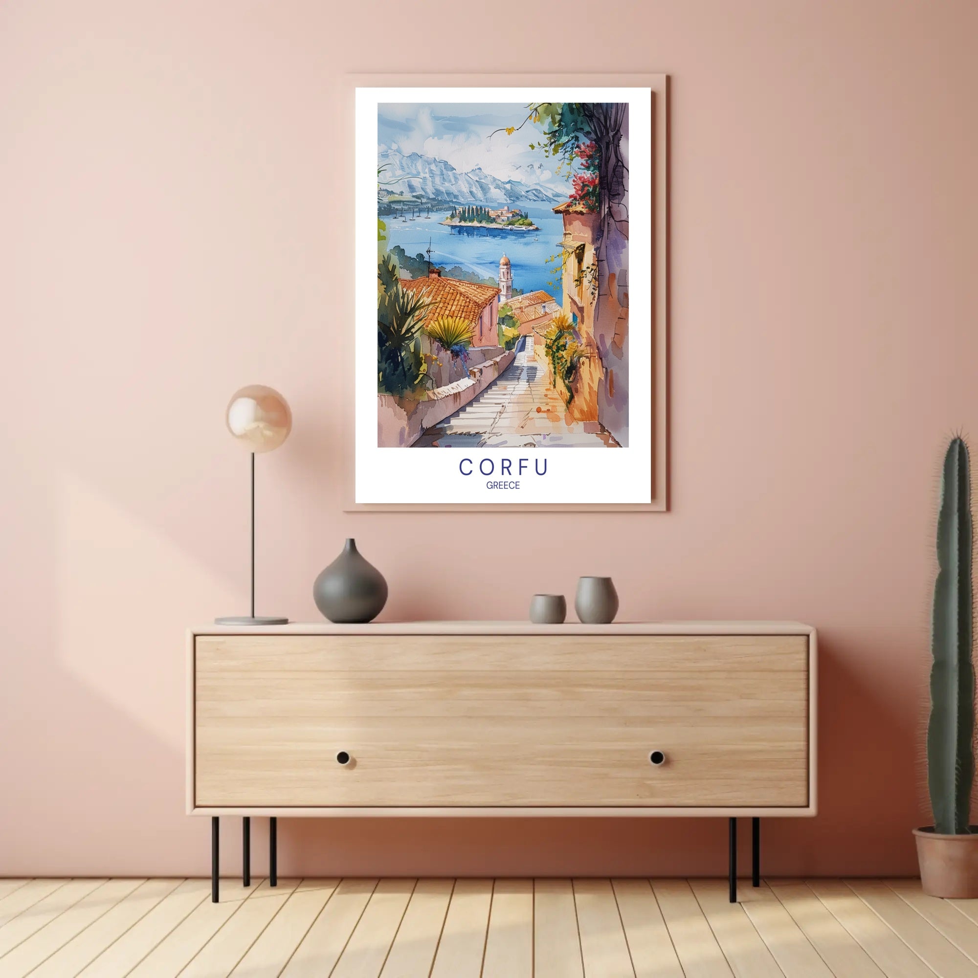 Corfu's Mediterranean Charm: Travel Poster PosterGoat