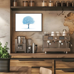 Tranquil Blue Tree Minimalist Art Print