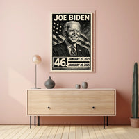 Joe Biden 46th President of the United States B & W Comic Sketch Poster