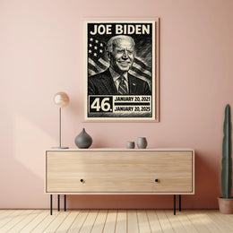Joe Biden 46th President of the United States B & W Comic Sketch Poster