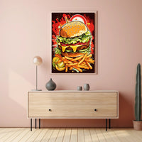 Burger Explosion Poster PosterGoat