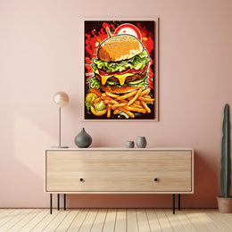 Burger Explosion Poster PosterGoat