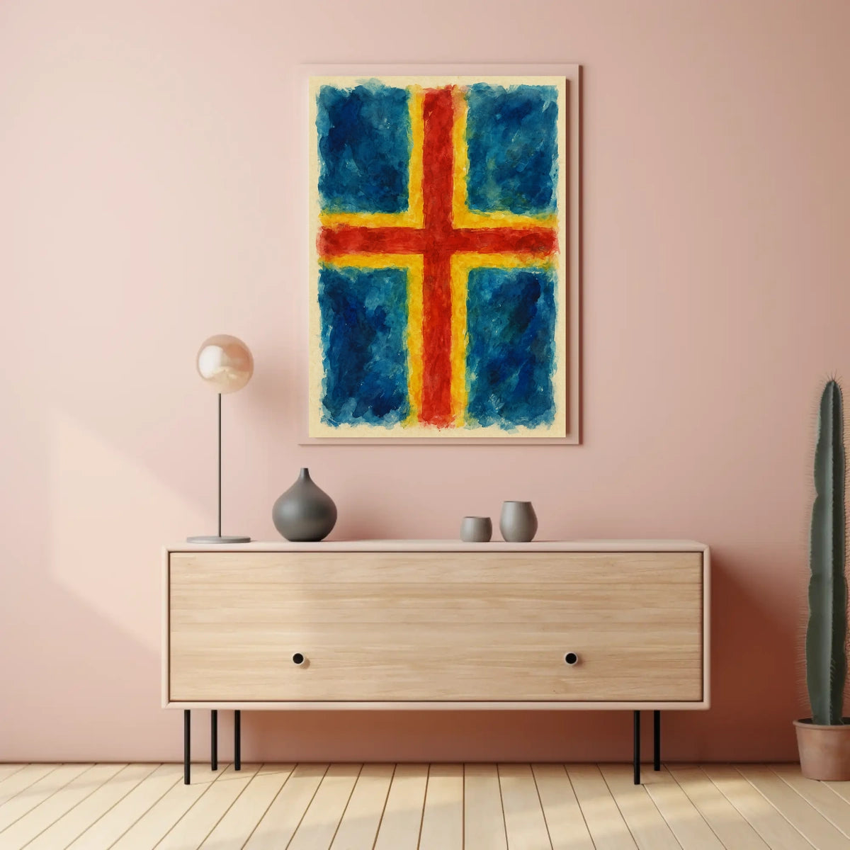 Nordic Cross Watercolor Poster