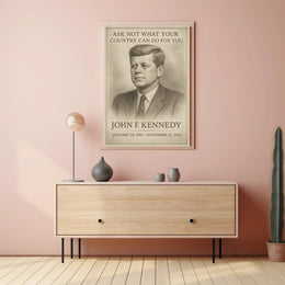 John F Kennedy Inspirational Quote Art Print Wall Decor PosterGoat