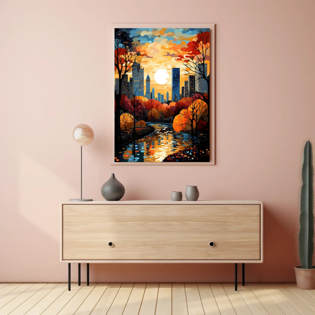 Urban Cityscape Sunset Art Print - Travel Poster