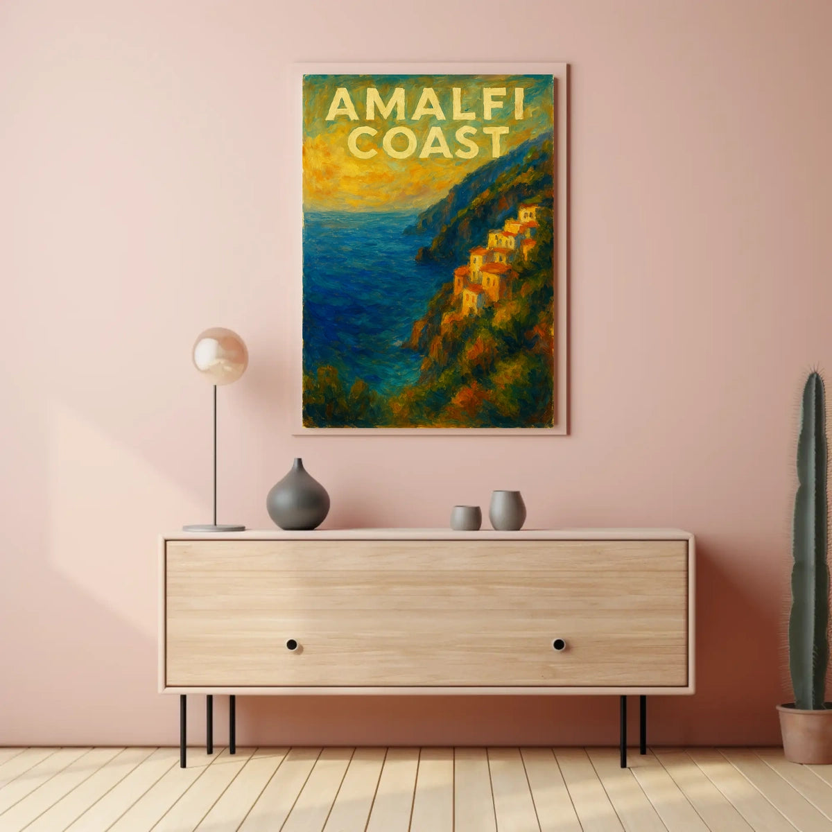 Amalfi Coast Poster Wall Art for Coastal Decor and Travel
