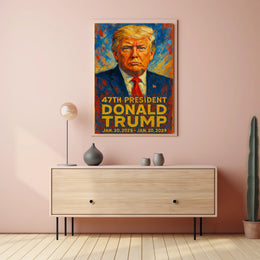 Trump Leadership Colors Patriot Impressionism Poster