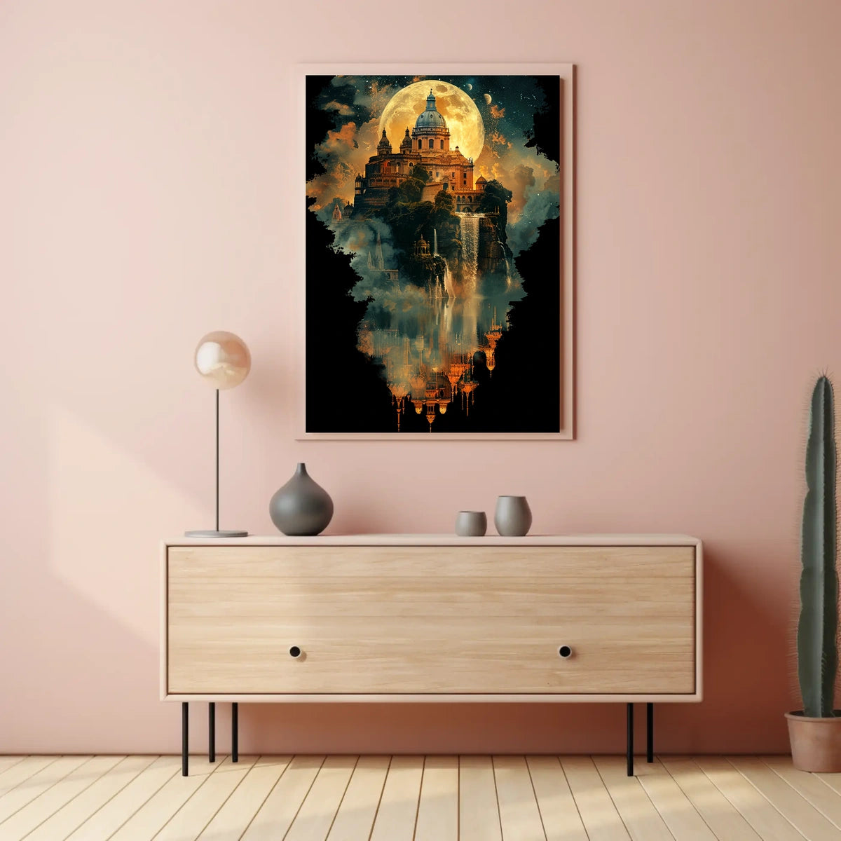 Enchanted Castle Under The Moon Poster