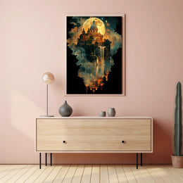 Enchanted Castle Under The Moon Poster