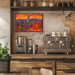 Santiago, Chile Festive Skyline Poster