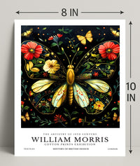 William Morris Butterfly Design Artistic Poster