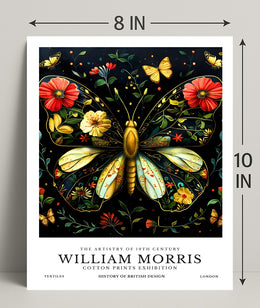 William Morris Butterfly Design Artistic Poster