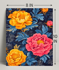 Vivid Floral Elegance Art Print - Abstract or Artistic Poster