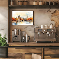 Autumn Cityscape by the River Poster