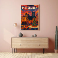 Pittsburgh Bridges of Winter Poster