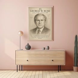 George W Bush 43rd President Sketch Poster Art Print Decor PosterGoat