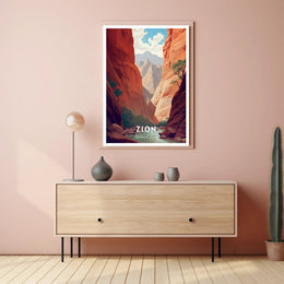 Zion National Park Scenic Poster Print Wall Art