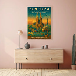Barcelona The Jewel of the Mediterranean Poster