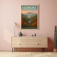 Vermont Scenic Poster Vintage Travel Wall Art