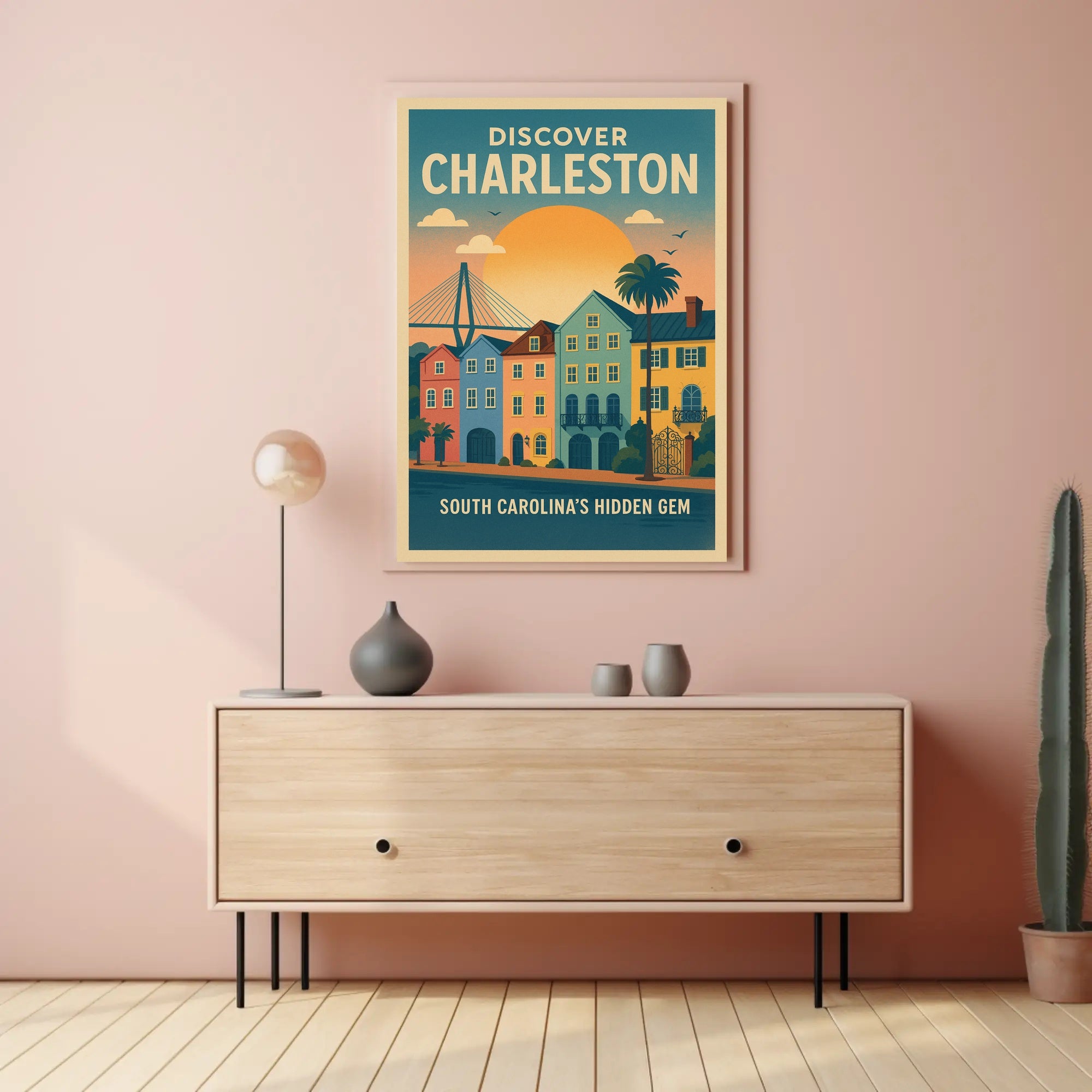Charleston Vintage Travel Poster