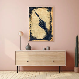 Quill Grasping Skeletal Hand Artistic Poster