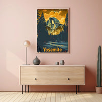 Yosemite National Park: Half Dome Under Golden Sky Poster